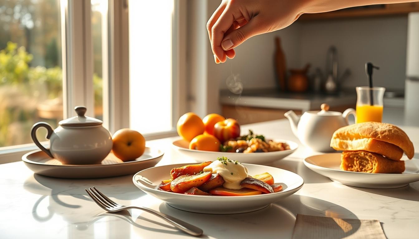 Ingredients prepared for a simple home dinner